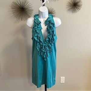 Ralph Lauren Purple Label Teal Ruffled Halter Dress​